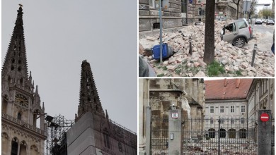 Photo of FOTO Velika materijalna šteta u centru Zagreba, odlomio se i vrh katedrale