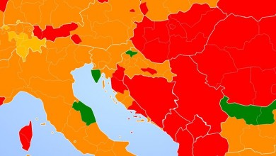 Photo of COVID KARTA EUROPE Četiri županije u crvenom, među njima i Ličko-senjska